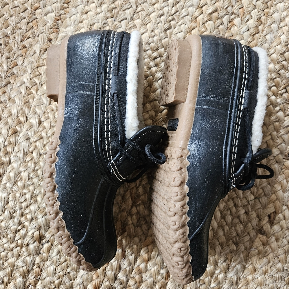 Women's L.L. Bean Boots Rubber Mocs Black Size 8 - Picture 3 of 7